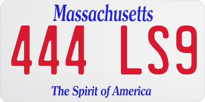 MA license plate 444LS9
