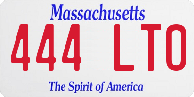 MA license plate 444LT0