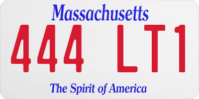 MA license plate 444LT1
