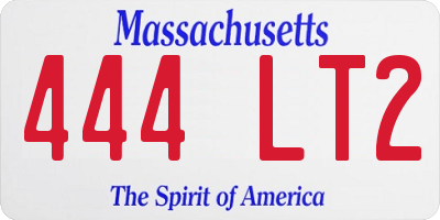 MA license plate 444LT2