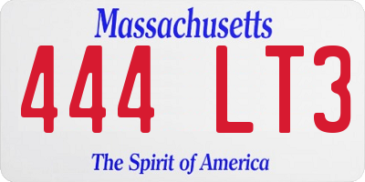 MA license plate 444LT3