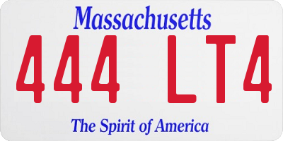 MA license plate 444LT4