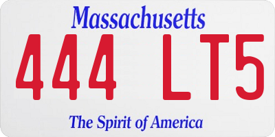 MA license plate 444LT5