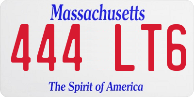 MA license plate 444LT6