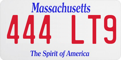 MA license plate 444LT9