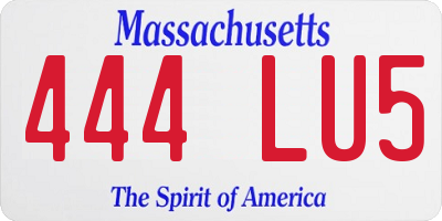 MA license plate 444LU5