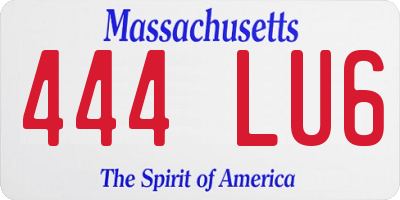 MA license plate 444LU6