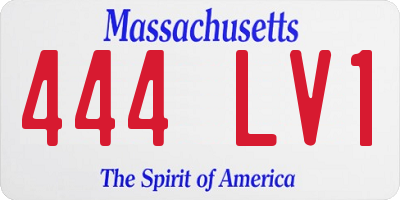 MA license plate 444LV1
