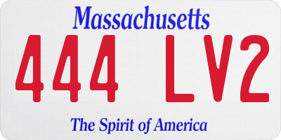 MA license plate 444LV2
