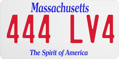 MA license plate 444LV4