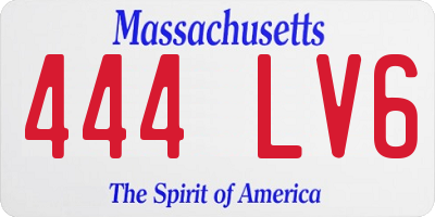 MA license plate 444LV6