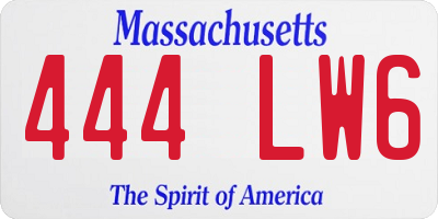 MA license plate 444LW6