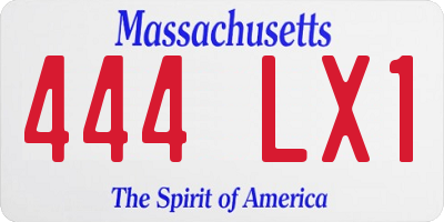 MA license plate 444LX1