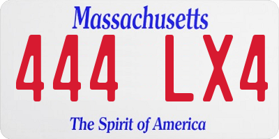 MA license plate 444LX4