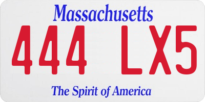 MA license plate 444LX5