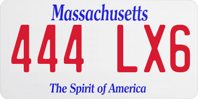 MA license plate 444LX6