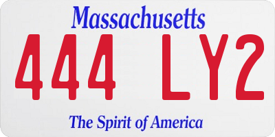 MA license plate 444LY2