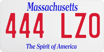 MA license plate 444LZ0