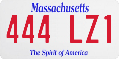 MA license plate 444LZ1