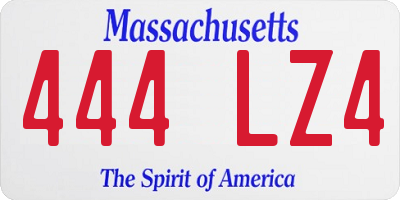 MA license plate 444LZ4