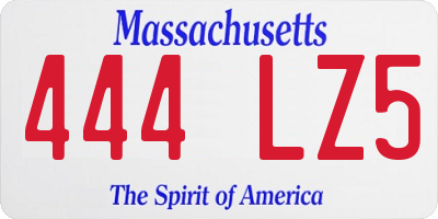 MA license plate 444LZ5