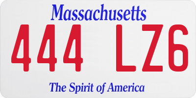 MA license plate 444LZ6