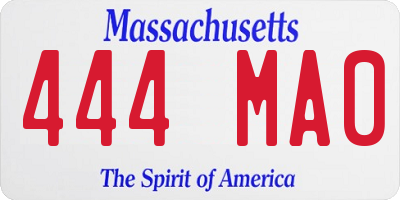 MA license plate 444MA0