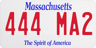 MA license plate 444MA2