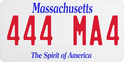 MA license plate 444MA4