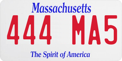 MA license plate 444MA5