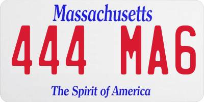 MA license plate 444MA6