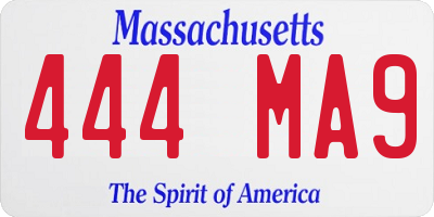 MA license plate 444MA9