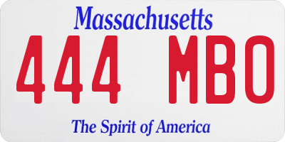 MA license plate 444MB0