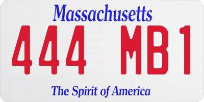 MA license plate 444MB1