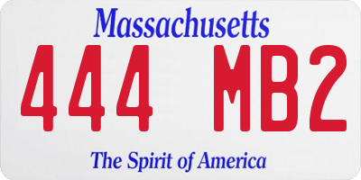 MA license plate 444MB2