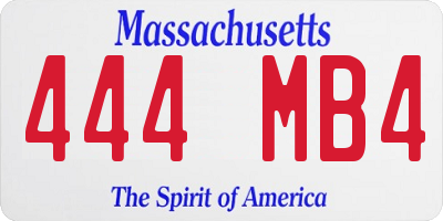 MA license plate 444MB4