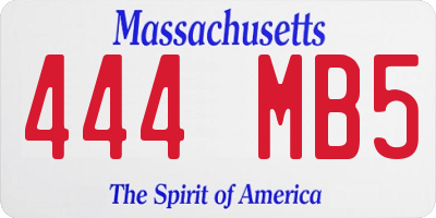 MA license plate 444MB5