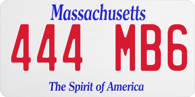 MA license plate 444MB6