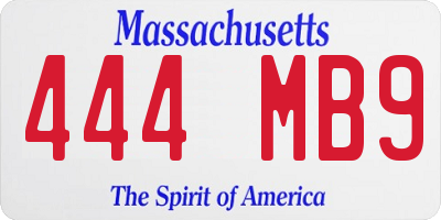 MA license plate 444MB9