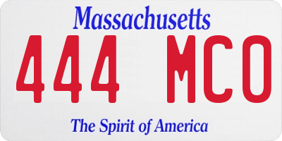 MA license plate 444MC0