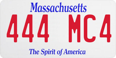 MA license plate 444MC4