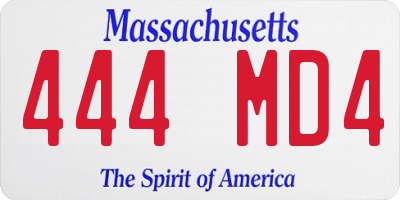 MA license plate 444MD4