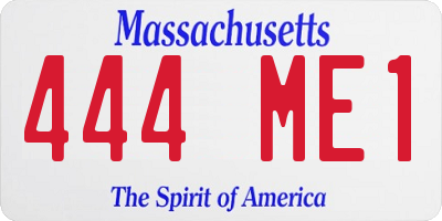 MA license plate 444ME1