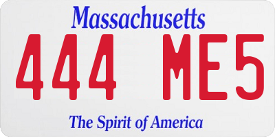 MA license plate 444ME5