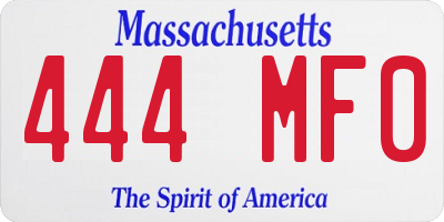 MA license plate 444MF0