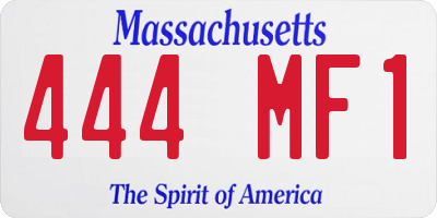 MA license plate 444MF1