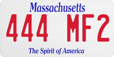 MA license plate 444MF2