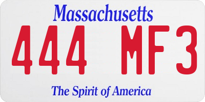 MA license plate 444MF3