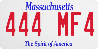 MA license plate 444MF4