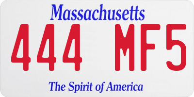MA license plate 444MF5